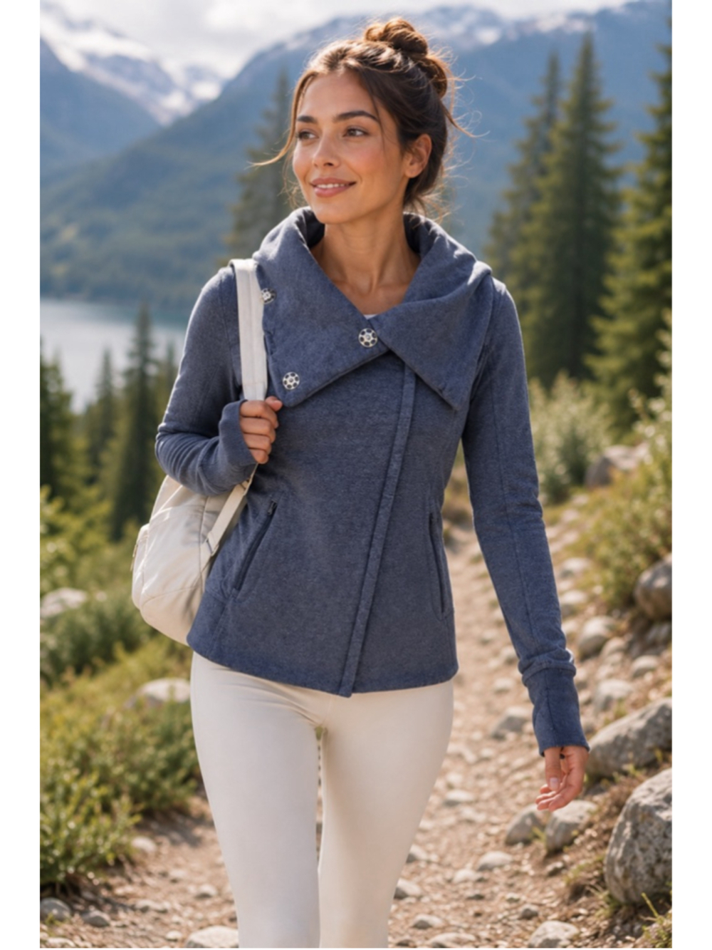Rare Lululemon KarmaCollected Jacket Women's 4 Athleisure Heathered Inkwell Blue